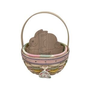 Longaberger 2001 Small Easter Basket Bunny Liner Whitewash